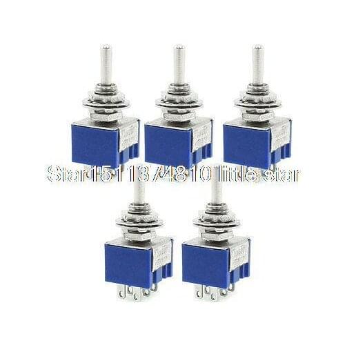 5 Pcs ON-ON 3-Terminals Double Pole Dual Throw Toggle Switch 6A 125VAC
