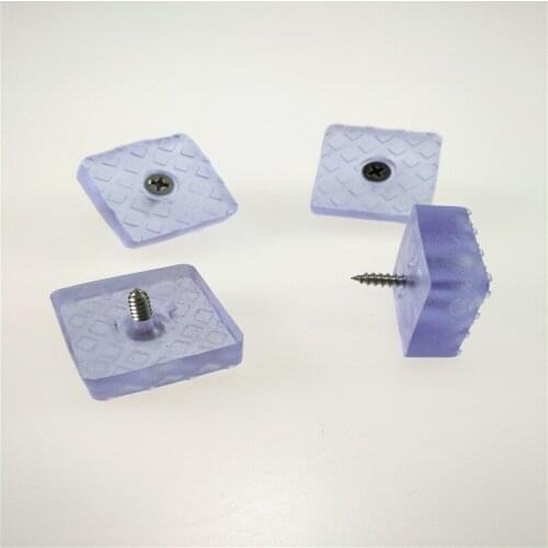 Free shipping 4PCS-12PCS 30mm*30mm transparent and black square rubber foot with bolt for table chair sofa non-slip rubber feet