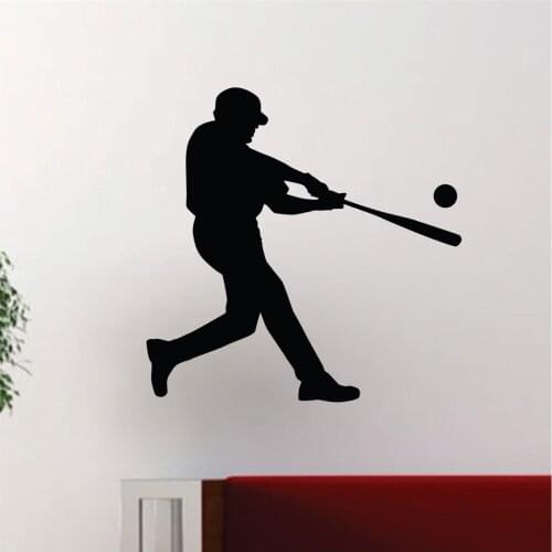 Baseball Player Batter Home Run Wall Decal Gym Sports Decor Vinyl Wall Art Sticker For Kids Room Bedroom Decoration Murals A409