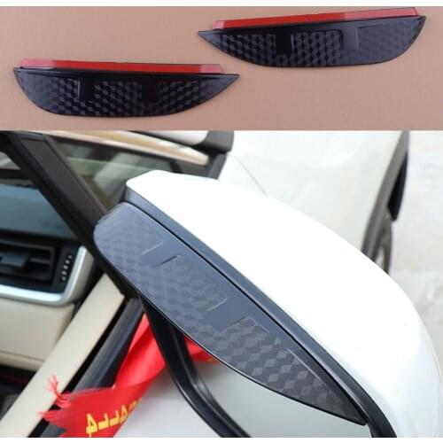 1Pair Carbon Fiber Style Side Rearview Mirrors Visors Shade Rain Guard Trim Protector Fit For Toyota RAV4 2016 2017 2018
