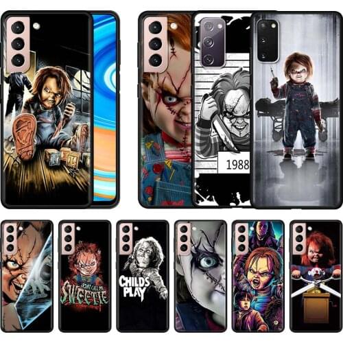 Horror Movie Chucky Case For Samsung Galaxy S20 FE S21 Ultra S10 S9 S8 Plus S10E S10Lite Antifall Black Soft Phone Shell Cover