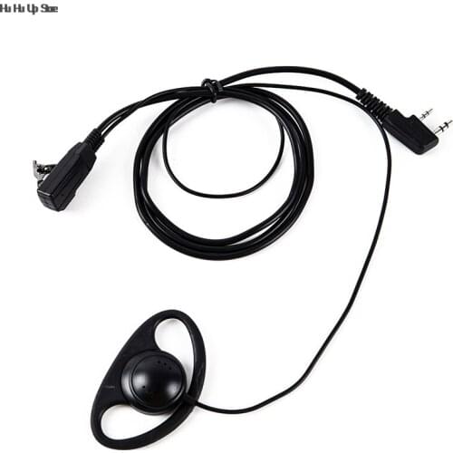 D Shape Ear Hook Earpiece 2Pin PTT With Mic Headset for UV-5R BF Walkie Talkie