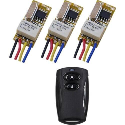 Two Buttons Relay Switches RF Remote Switch 3.6V 4.5V 5V 6V9V 12V Wireless Remote Switch NO COM NC Momentary Toggle 315mhz