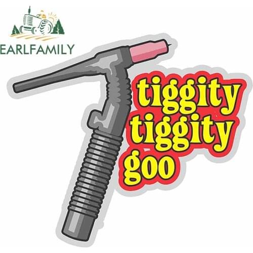 EARLFAMILY 13cm x 11.3cm For Tiggity Tiggity Goo Windshield Car Stickers Motorcycle Decal Anime Vinyl Material For JDM SUV RV