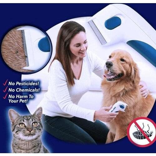 Pet Electronic Flea Comb Cleaner Comb Electric Dog Flea Cleaning Brush Anti Flea Dog Comb Electronic Lice Comb for Cats Dogs