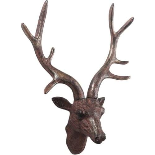 American Style Creative Resin Animal Wall Decoration Deer Bull Zebra Head Wall Hanging Living Room Sofa Background Decorations