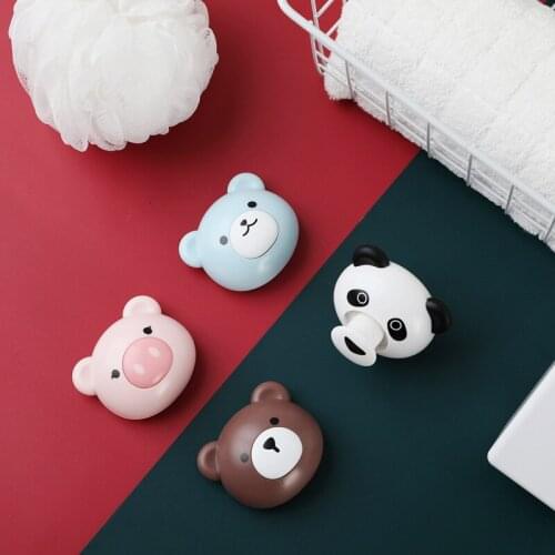 Creative Animal Bear Hooks Cartoon Cute Fun Panda Sticky Hook Bathroom Kitchen Multi-Function Free Punching Seamless Hook
