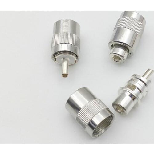 50PCS brass UHF Male PL259 Plug Solder RG58 Cable Connector