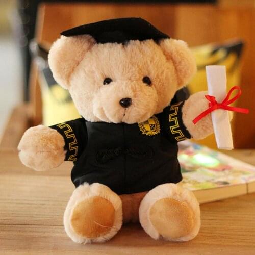 25cm Cute Teddy Bear Plush Animals Toys Stuffed Plush Dr. Bear Toys Christmas Gifts Kids Girls Graduation Gifts