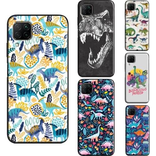 Cute Dino Dinosaur Case For Huawei P Smart 2019 2021 Nova 5T P20 P40 P30 Pro Mate 20 Lite Honor 10i 8X 9X 8A