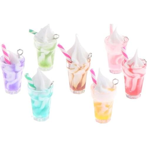 5pcs Dollhouse Miniature Ice Cream Milk Tea Drink Cup DIY Making Doll House Accessories Decor