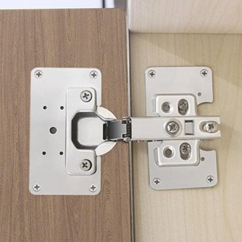 4 Pcs Cabinet Hinge Repair Plate Kit Stainless Steel Hinge Repair Plate for Protecting Wooden Kitchen Cabinet Door