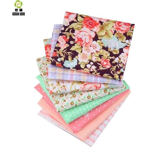 Shuanshuo New Series Cotton Patchwork Tissue Fabric Of Handmade DIY Quilting Sewing Baby&Children Sheets Dress 40*50cm 8pcs/lot