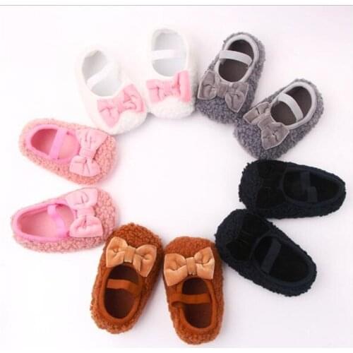 2020 Lovely New Baby Shoes Infants Soft Sole Plush First Walkers Antislip Newborn Girls Crib Shoes