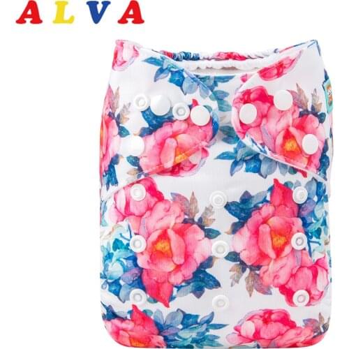 New Arrival! Alvababy Cloth Diaper Reusable Baby Cloth Nappy with Microfiber Insert 2019