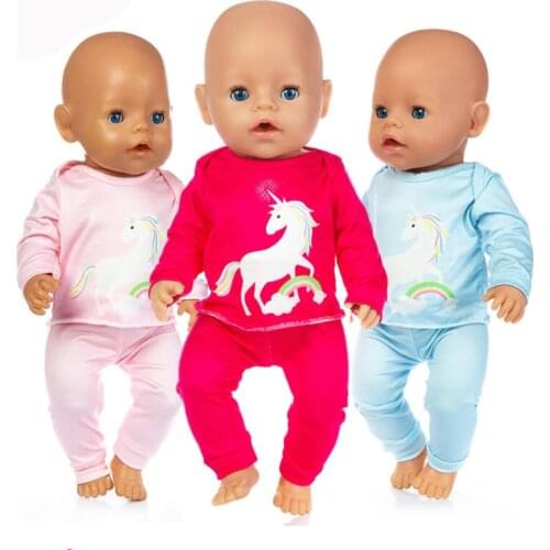 2020 New Pony pyjamas Doll Clothes Fit For 43cm born baby Doll clothes reborn Doll Accessories