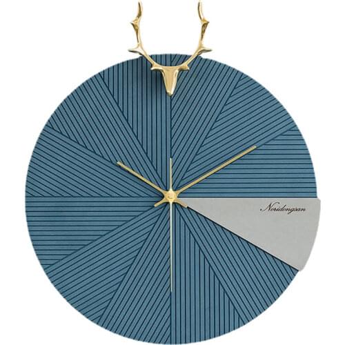 Luxury Deer Head Wall Clock Modern Design Wood Nordic Large Gold Watches Clocks Wall Home Decor Living Room Decoration Gift Idea