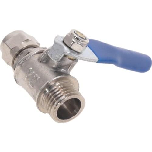 Ball Valve Copper 1/4" Thread Male to 6/8/10mm Tube Quick Connect RO Reverse Osmosis