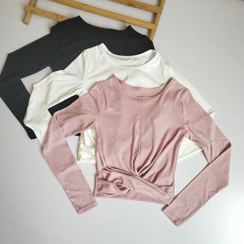 Athletic Sport Shirts Long Sleeve Fitness Shirt Yoga Crop Tops Thumb Gym Jacket Workout Sweatshirts Casual