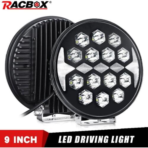 Racbox 9 Inch LED Work Light Round Driving Light Spot 6000K White DRL High Power 150W 12V 24V For 4x4 Truck SUV Off-road ATV UTV
