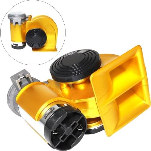 Universal 12V 139dB Smart Loud Car lacquer Gold Snail Compact Dual Air Horn for Auto Vehicle Motorcycle Bikes Yacht Boat SUV