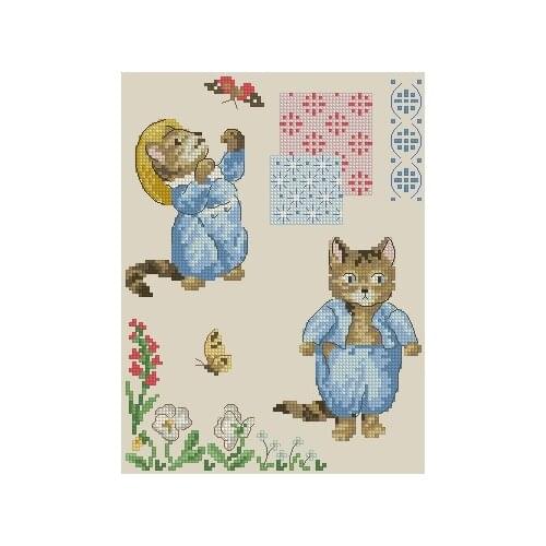 Cross stitch Handmade 14CT Counted Canvas DIY,Cross-stitch kits,Embroidery Veronique Enginger Peter Rabbit 7-26-32