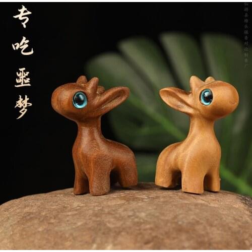 Argentina Green Sandalwood Dream Deer Lucky Deer Hand-made Pendant Mini Cute Animal Feng Shui Decor Paperweight Christmas Gift