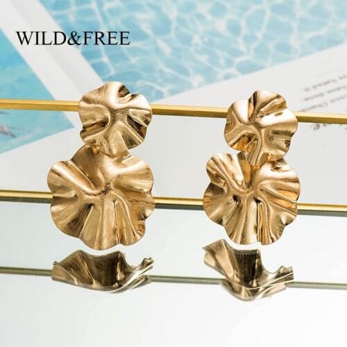 Wild&Free 2020 Statement Earrings For Women Punk Gold Color Irregular Geometric Dangle Drop Earrings Modern Female Jewelry Gift