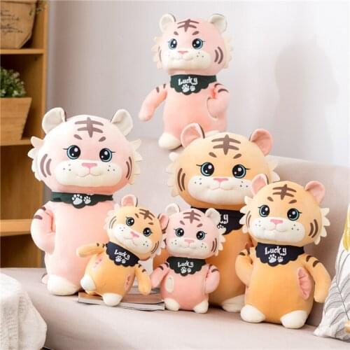 1pc 25/40/50cm Lovely Plush Stand Tiger Toy Stuffed Soft Kawaii Tiger with Hand Warmer Pillow Dolls for Kids Girls Birthday Gift