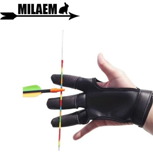 1pc Archery Finger Glove Finger Guard Right Hand Left Hand Leather Glove Protector Finger Hunting /Shooting Accessories