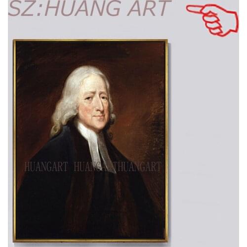 100% handpainted oil painting # Christianity Protestantism Church Wesleyans Methodists John Wesley Portrait on canvas