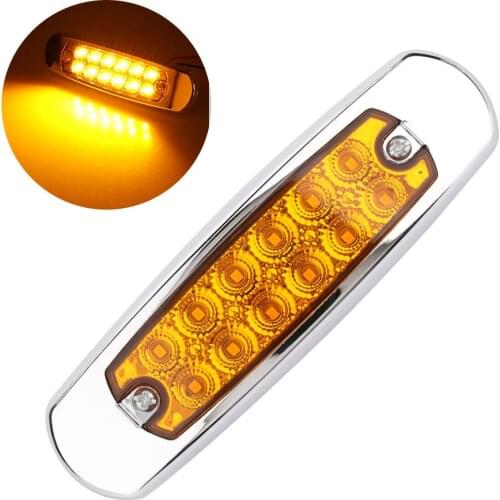 12 LED Side Marker Light Indicator Lamp Bus Truck Trailer Lorry Caravan 12V RV Pickup Trailer Truck Fender Rear Light
