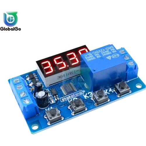4Bit Red Led 12V Relay Module Switch Trigger Time Delay Switch Circuit Timer Cycle Circuit Board Timing Control Module DIY