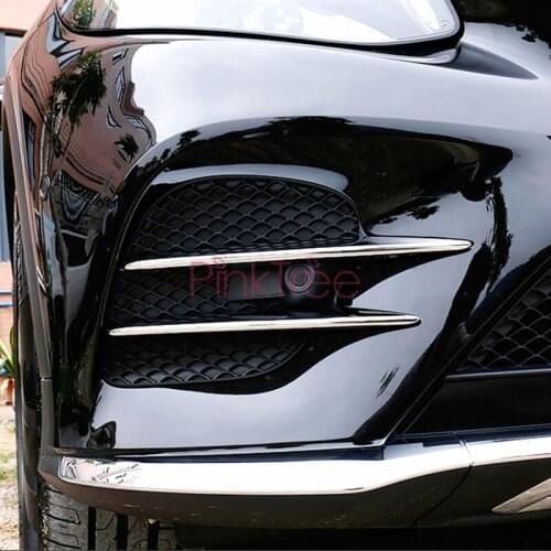 Front Side Grille Cover Trim For Mercedes Benz GLC 2016 2017 2018 Chrome SUV Car Styling Accessories 4 pieces