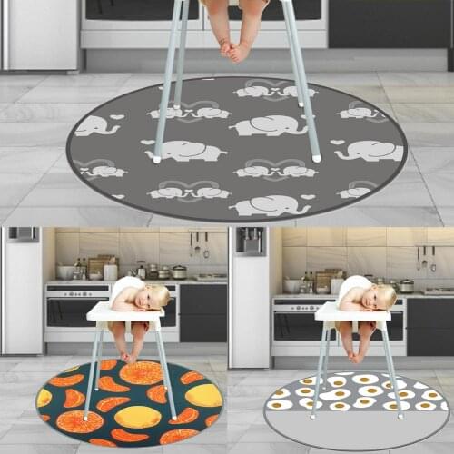 Baby Round High Chair Splat Floor Mat Waterproof Infant Protector Mat High-qualty Soft Cartoon Splat Floor Newborn Mat Baby Care