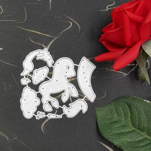 Unicorn Birthday DIY Decoration Metal Steel Frames Cutting Dies DIY Scrap Booking Photo Album Embossing Paper Kid Greeting Card