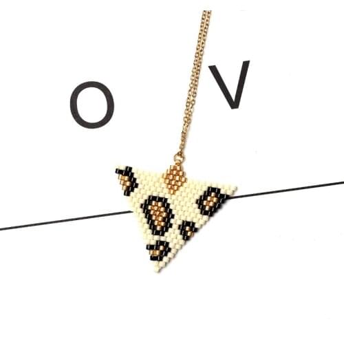 FAIRYWOO Leopard Gold Chain Necklace Women New Jewelry Beaded Pendant Choker Animal Print Necklace Miyuki Bead Jewelry Wholesale
