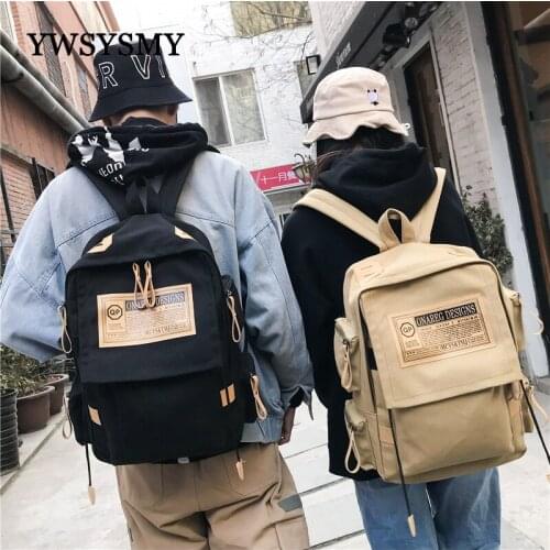Large Capacity Canvas Backpack Men and Women Backpack Student Schoolbag Computer Bag Kids Canvas Backpack Knapsack Rucksack