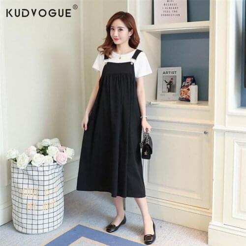 Summer Maternity Clothing Loose Strap Maternity Overalls Dress For Pregnant Women Suspender Dresses Long Pregnancy Vestidos