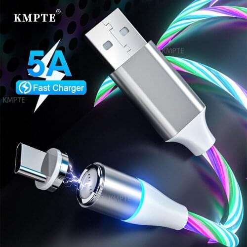 5A Magnetic Charger Micro USB Type C Cable For IPhone 11 Samsung Huawei Xiaomi Redmi Fast Charging Usb c Mobile Phone Cable Cord