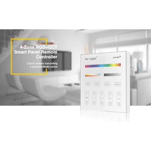 Milight T4 AC220V 4-Zone RGB+CCT Smart Panel Remote Controller for led strip light lamp or bulb