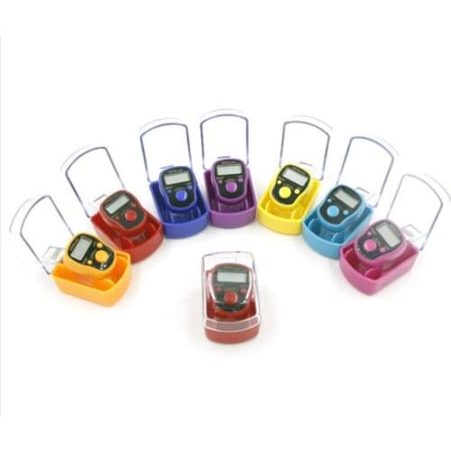 Mini Stitch Marker And Row Finger Counter Mini Digital LCD Electronic Finger Counter For Sewing Knitting Weave Tool Random