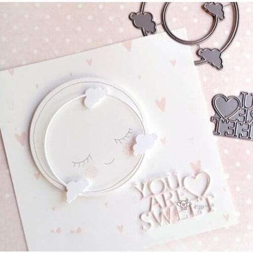 Mmao Crafts Metal Steel Cutting Dies New Clouds circle frame Stencil For DIY Scrapbooking Paper/photo Cards Embossing Dies