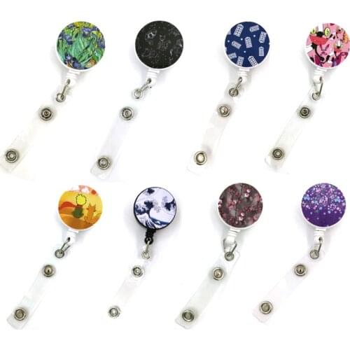 Cartoon Cute Credit Card Holder Lanyards Women Men Kid Student Retractable Badge Reel ID Name Bus Clips Cards Badge Holder