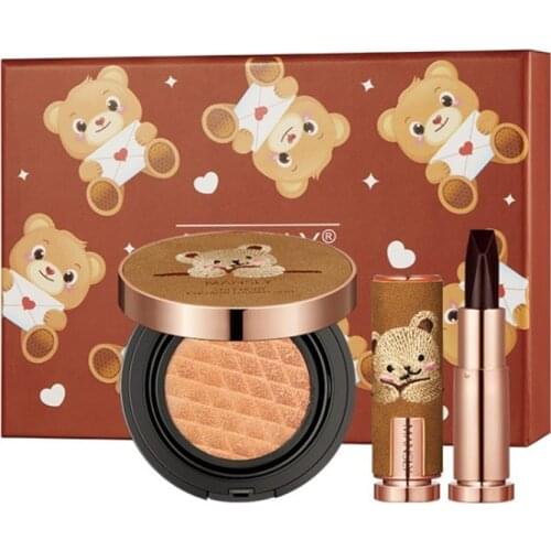 Makeup Set 3 Colors in 1 Matte Lipstick Lipstick Oil Control Brighten Natural BB Cream Concealer Foundation Natural Cosmetics