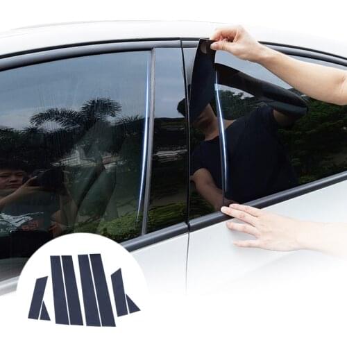 For Nissan X-trail Xtrail T32 2014 15 16 17 2018 2019 2020 Car Door Window Middle Column Trim Protection PC Black Strip Sticker