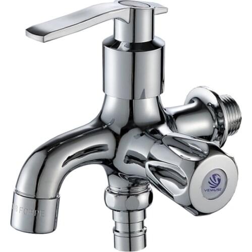 Wall Mounted Double Outlet Outdoor Garden Faucet Bathroom Faucets Wall Mounted Faucet Angle Valve Bibcock Water Tap