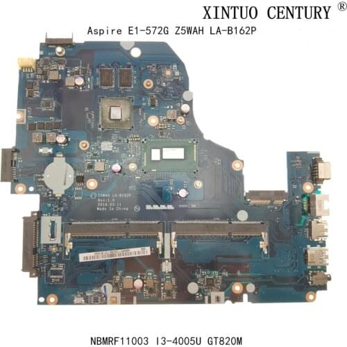 NBMRF11003 NB.MRF11.003 For Acer Aspire E1-572G Laptop Motherboard Z5WAH LA-B162P W/ I3-4005U N15V-GM-A2 100% tested working