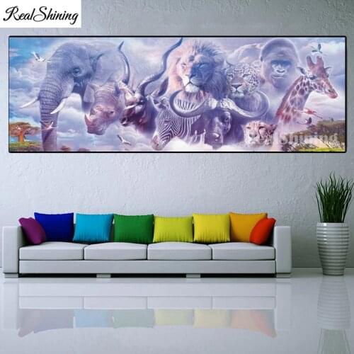 New Arrival 5D DIY Diamond Painting African Lion Elephant Rhinoceros World Full Round Diamond Embroidery Mosaic Hobbies F1090
