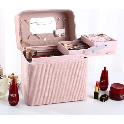 New make-up case, storage case, portable cosmetic bag, travel storage and washing bag, large capacity toolbox